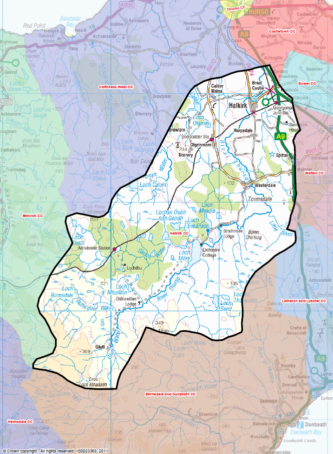 Map of the Halkirk district
